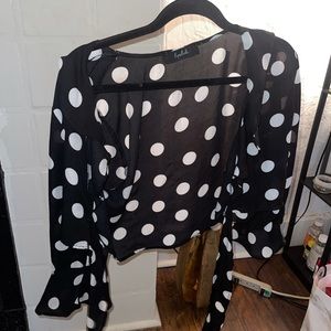 Crop top tie shirt from front